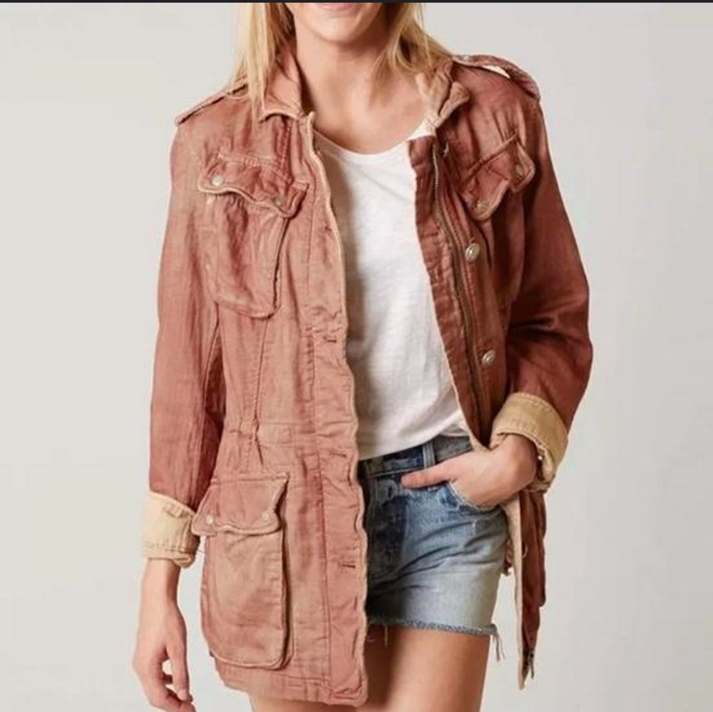 Free People Utility Distressed Jacket S
